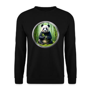 Panda Animal - Unisex Sweatshirt - black - Front - Alina (178cm) & Michal (187cm)