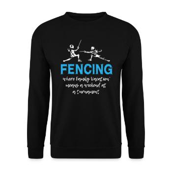 Fencing Weekend at a Tournament - Unisex Pullover - Schwarz - Vorne - Alina (178cm) & Michal (187cm)