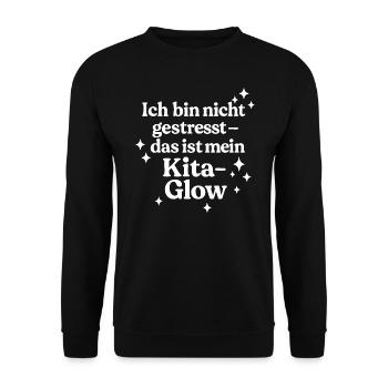 Ich bin nicht gestresst (weiß) - Unisex Pullover - Schwarz - Vorne - Alina (178cm) & Michal (187cm)
