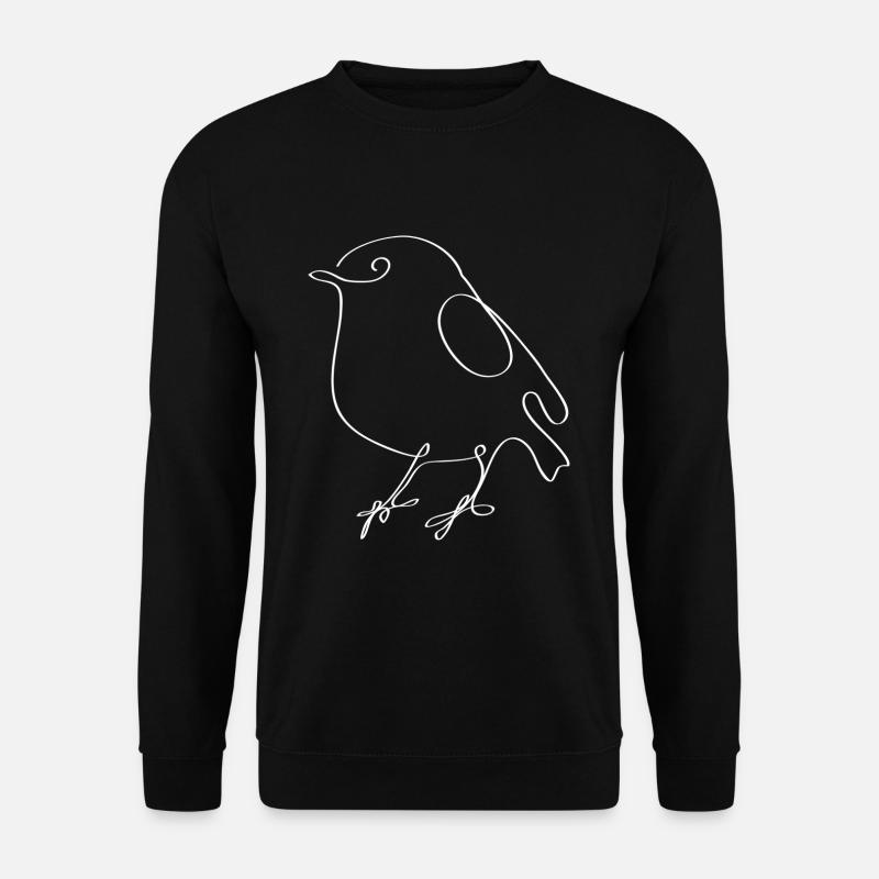 Vogel one line Geschenk Weihnachten süß - Unisex Pullover - Schwarz