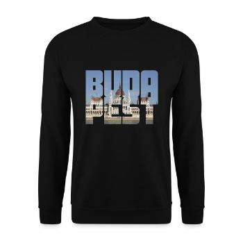 Budapest - Unisex Sweatshirt - black - Front - Alina (178cm) & Michal (187cm)