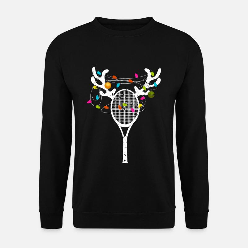 Weihnachtsbaum Lichterkette Tennis Weihnachts - Unisex Pullover - Schwarz