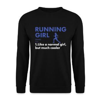 Sport Girl Running - Unisex Sweatshirt - black - Front - Alina (178cm) & Michal (187cm)