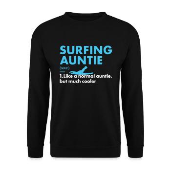 Sport Auntie Surfing - Unisex Pullover - Schwarz - Vorne - Alina (178cm) & Michal (187cm)