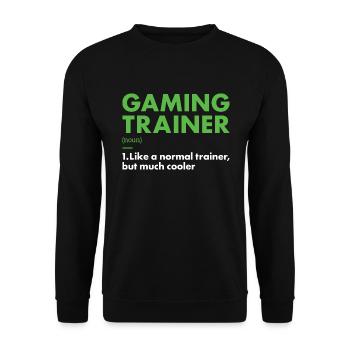 Gamer Trainer Definition Gaming - Unisex Pullover - Schwarz - Vorne - Alina (178cm) & Michal (187cm)