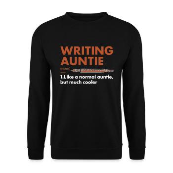 Writer Auntie Definition Writing - Unisex Sweatshirt - black - Front - Alina (178cm) & Michal (187cm)