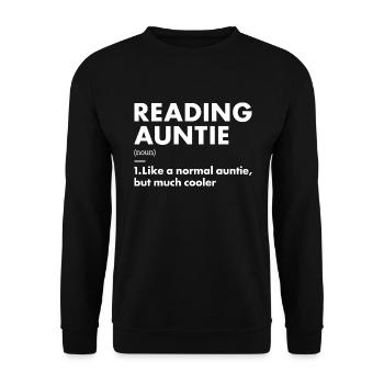 Reader Auntie Definition Reading - Unisex Sweatshirt - black - Front - Alina (178cm) & Michal (187cm)