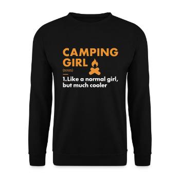 Camper Girl Definition Camping - Unisex Sweatshirt - black - Front - Alina (178cm) & Michal (187cm)