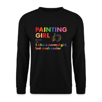 Painter Girl Definition Painting - Unisex Pullover - Schwarz - Vorne - Alina (178cm) & Michal (187cm)