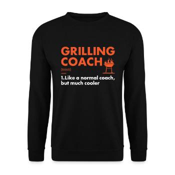 Griller Coach Definition Grilling - Unisex Sweatshirt - black - Front - Alina (178cm) & Michal (187cm)