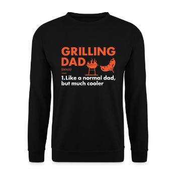 Griller Dad Definition Grilling - Unisex Pullover - Schwarz - Vorne - Alina (178cm) & Michal (187cm)