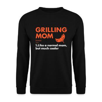 Griller Mom Definition Grilling - Unisex Pullover - Schwarz - Vorne - Alina (178cm) & Michal (187cm)