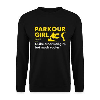 Traceur Girl Definition Parkour - Unisex Pullover - Schwarz - Vorne - Alina (178cm) & Michal (187cm)