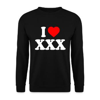 I love xxx - Sweat-shirt Unisexe - noir - Devant - Alina (178cm) & Michal (187cm)