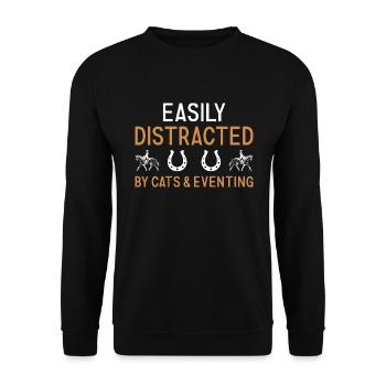 Le cavalier est facilement distrait par les chats et le concours complet - Sweat-shirt Unisexe - noir - Devant - Alina (178cm) & Michal (187cm)