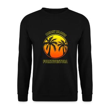 Canary Islands Fuerteventura Palm - Unisex Sweatshirt - black - Front - Alina (178cm) & Michal (187cm)