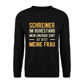 Schreiner Spruch Witzig Ehepaar - Unisex Pullover - Schwarz - Vorne - Alina (178cm) & Michal (187cm)