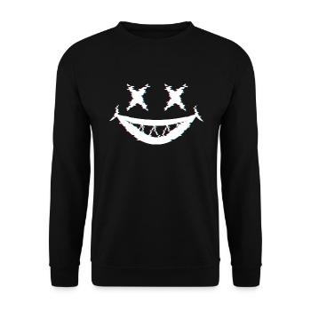 Joker Glitch - Unisex Pullover - Schwarz - Vorne - Alina (178cm) & Michal (187cm)