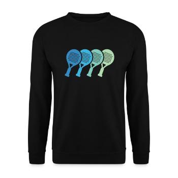 Padel-Tennis Padelspieler Padelschläger Padel - Unisex Pullover - Schwarz - Vorne - Alina (178cm) & Michal (187cm)