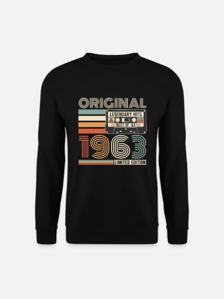 Jahrgang 1963 Vintage Geburtstag Retro - Unisex Pullover - Schwarz