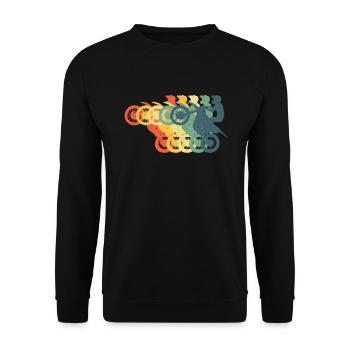 Motorcycle Motorsport Retro Dirtbike Motocross - Unisex Sweatshirt - black - Front - Alina (178cm) & Michal (187cm)