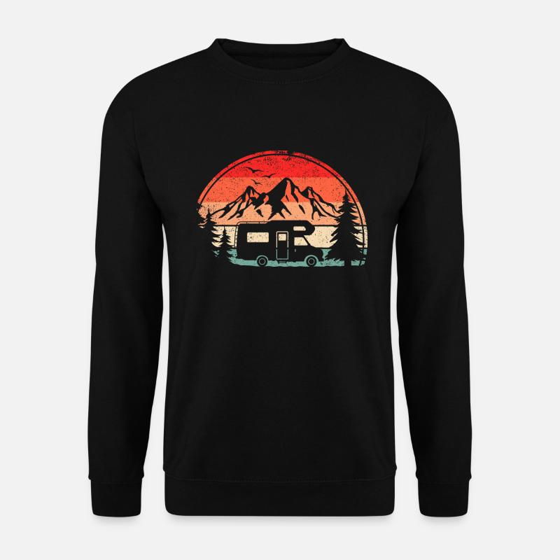 Husbil Husbil Vintage Retro Camping Campervan - Unisextröja - svart