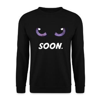 Cat Eyes Purple Soon - Unisex Sweatshirt - black - Front - Alina (178cm) & Michal (187cm)