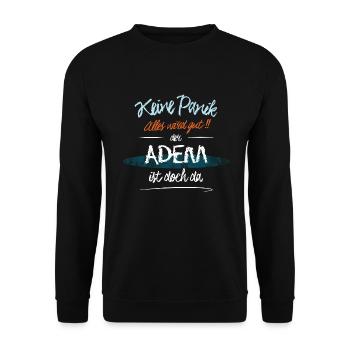 Adem - Keine Panik. Alles wird gut - Unisex Pullover - Schwarz - Vorne - Alina (178cm) & Michal (187cm)