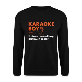 Singer Boy Definition Karaoke - Unisex Pullover - Schwarz - Vorne - Alina (178cm) & Michal (187cm)