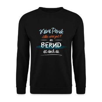 Bernd - Keine Panik. Alles wird gut - Unisex Pullover - Schwarz - Vorne - Alina (178cm) & Michal (187cm)