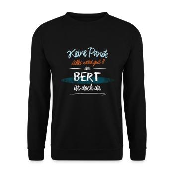 Bert - Keine Panik. Alles wird gut - Unisex Pullover - Schwarz - Vorne - Alina (178cm) & Michal (187cm)