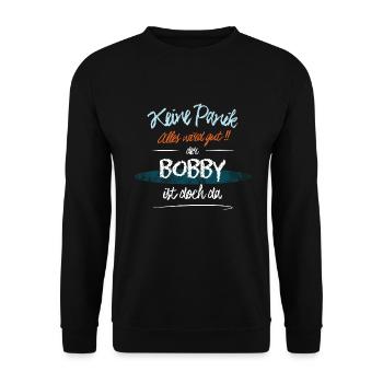 Bobby - Keine Panik. Alles wird gut - Unisex Pullover - Schwarz - Vorne - Alina (178cm) & Michal (187cm)