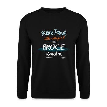 Bruce - Keine Panik. Alles wird gut - Unisex Pullover - Schwarz - Vorne - Alina (178cm) & Michal (187cm)