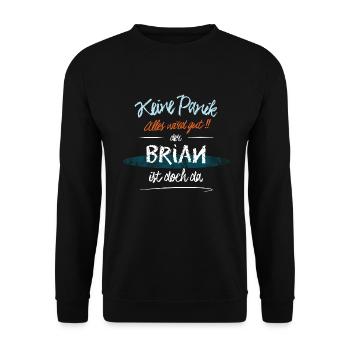 Brian - Keine Panik. Alles wird gut - Unisex Pullover - Schwarz - Vorne - Alina (178cm) & Michal (187cm)