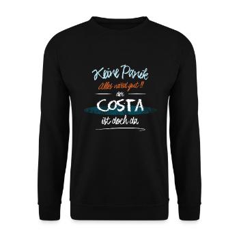 Costa - Keine Panik. Alles wird gut - Unisex Pullover - Schwarz - Vorne - Alina (178cm) & Michal (187cm)