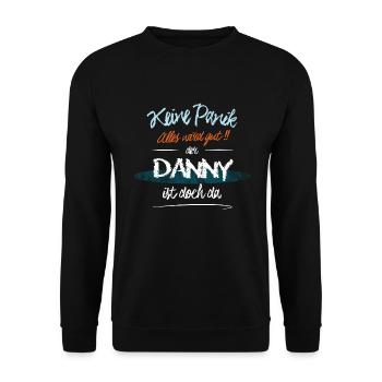 Danny - Keine Panik. Alles wird gut - Unisex Pullover - Schwarz - Vorne - Alina (178cm) & Michal (187cm)