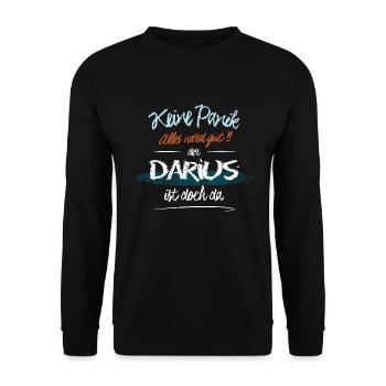 Darius - Keine Panik. Alles wird gut - Unisex Pullover - Schwarz - Vorne - Alina (178cm) & Michal (187cm)