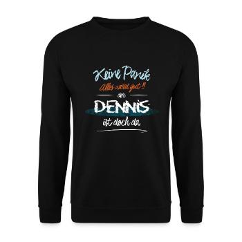 Dennis - Keine Panik. Alles wird gut - Unisex Pullover - Schwarz - Vorne - Alina (178cm) & Michal (187cm)