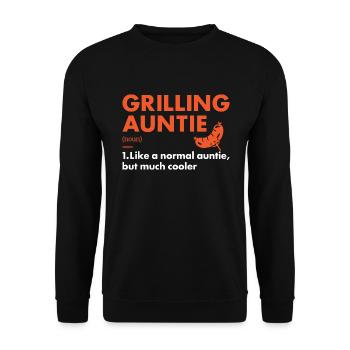 Griller Auntie Definition Grilling - Unisex Pullover - Schwarz - Vorne - Alina (178cm) & Michal (187cm)