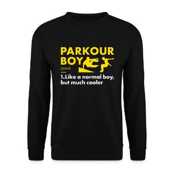 Traceur Boy Definition Parkour - Unisex Pullover - Schwarz - Vorne - Alina (178cm) & Michal (187cm)