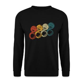 Retro Sousaphone Marching Band Brass Instrument - Unisex Sweatshirt - black - Front - Alina (178cm) & Michal (187cm)