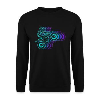 Motocross Dirt Bike Retro Men's Kids Dirt Biker - Unisex Sweatshirt - black - Front - Alina (178cm) & Michal (187cm)