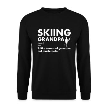Sport Grandpa Skiing - Unisex Pullover - Schwarz - Vorne - Alina (178cm) & Michal (187cm)