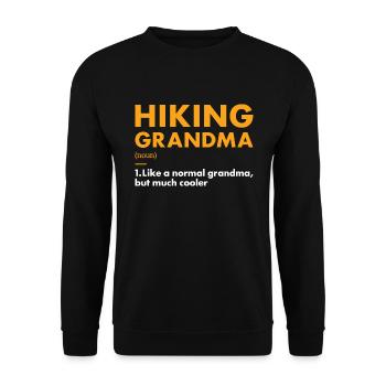 Hiker Grandma Definition Hiking - Unisex Pullover - Schwarz - Vorne - Alina (178cm) & Michal (187cm)