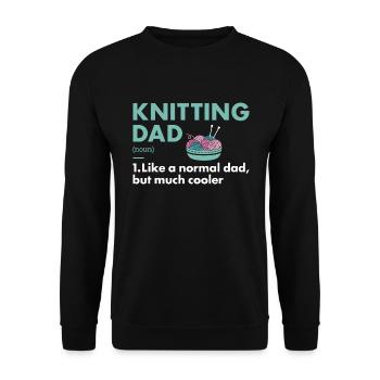 Knitter Dad Definition Knitting - Unisex Sweatshirt - black - Front - Alina (178cm) & Michal (187cm)
