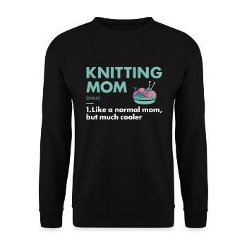 Tricoteuse Maman Définition Tricot - Sweat-shirt Unisexe - noir - Devant - Alina (178cm) & Michal (187cm)