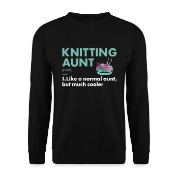 Knitter Aunt Definition Knitting - Unisex Sweatshirt - black - Front - Alina (178cm) & Michal (187cm)