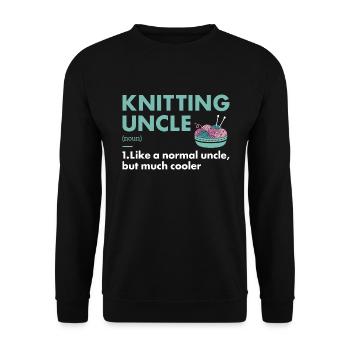 Knitter Uncle Definition Knitting - Unisex Sweatshirt - black - Front - Alina (178cm) & Michal (187cm)