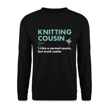 Knitter Cousin Definition Knitting - Unisex Sweatshirt - black - Front - Alina (178cm) & Michal (187cm)