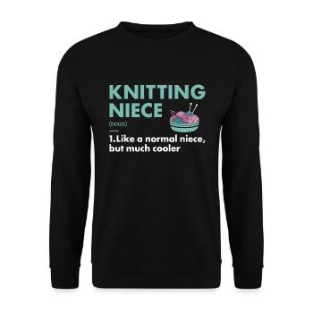 Tricoteuse Nièce Définition Tricot - Sweat-shirt Unisexe - noir - Devant - Alina (178cm) & Michal (187cm)